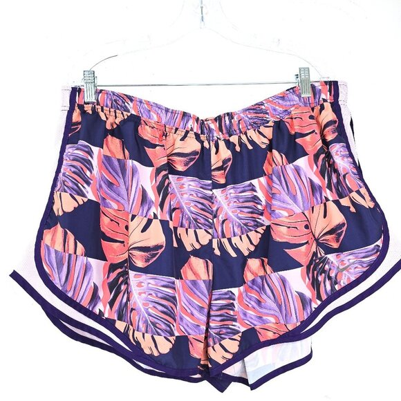 Nike Dri-Fit Tempo Purple Running Shorts Floral Print Size 2X - Picture 2 of 6